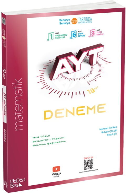 Üç Dört Beş Yayınları  AYT Matematik 10 Deneme