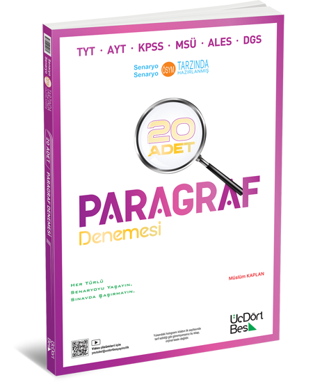 Üç Dört Beş Yayınları TYT AYT KPSS MSÜ ALES DGS Paragraf 20 Deneme