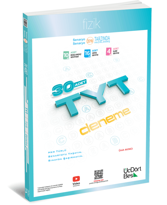 Üç Dört Beş Yayınları TYT Fizik 30 Deneme