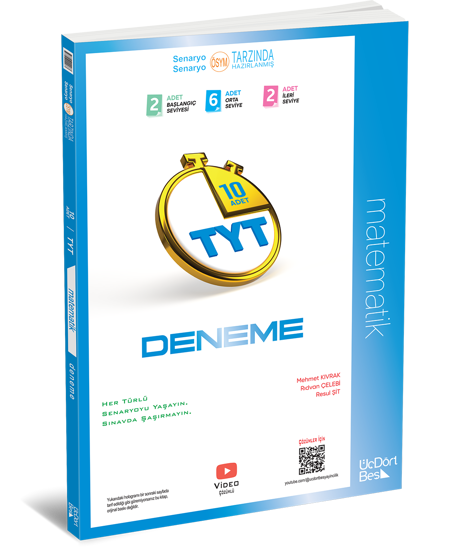 Üç Dört Beş Yayınları TYT Matematik 10 Deneme