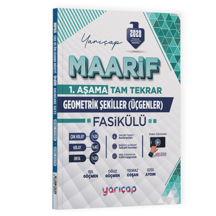 Yarı Çap Yayınları 2028 Geometrik Şekiller Maarif Fasikülü 1. Aşama