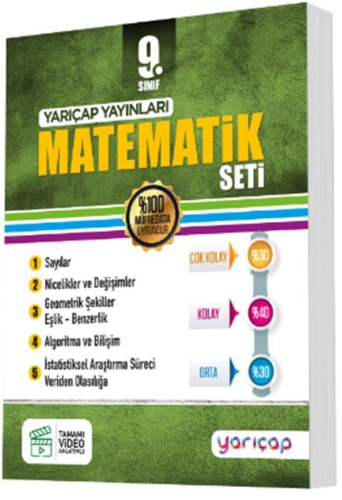 Yarı Çap Yayınları 9. Sınıf  Matematik Seti