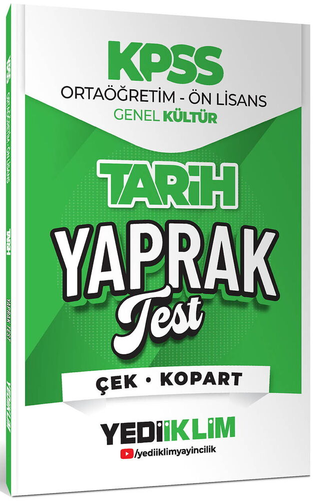 Yediiklim 2026 KPSS Ortaöğretim Ön Lisans Tarih Çek Kopart Yaprak Test