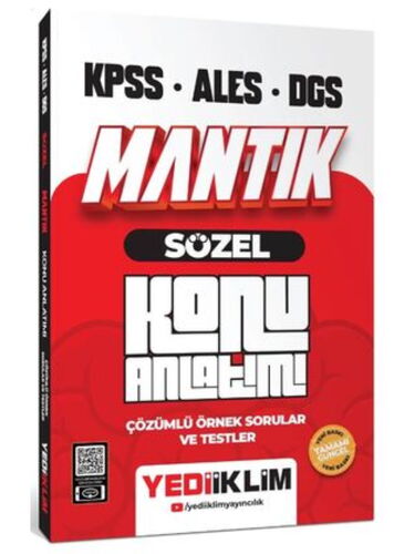 Yediiklim Yayınları 2026 KPSS - ALES - DGS Sözel Mantık Konu Anlatımı 