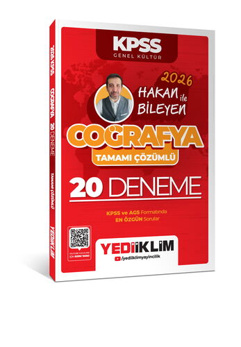 Yediiklim Yayınları 2026 KPSS Coğrafya Tamamı Çözümlü 20 Deneme