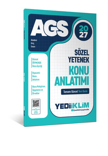 Yediiklim Yayınları 2027 MEB AGS Sözel  Yetenek Konu Anlatımı