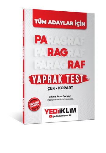 Yediiklim Yayınları Tüm Adaylar İçin Paragraf Çek Kopart Yaprak Test