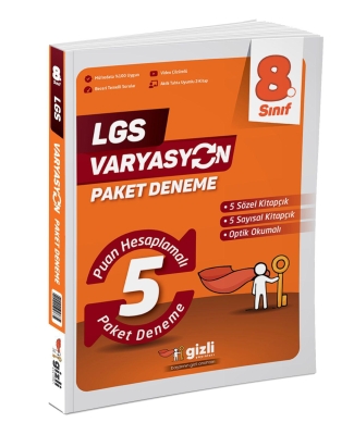 Gizli Yayınları LGS 8. Sınıf VARYASYON 5 Paket Deneme