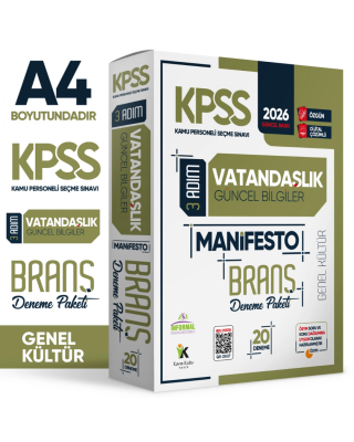 İnformal Yayınları 2026 KPSS Genel Kültür 3 Adım Vatandaşlık Manifesto 20 Dijital Çözümlü Branş Deneme Paketi