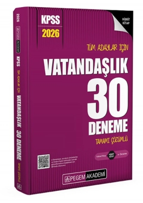 Pegem Yayınları 2026 KPSS Tüm Adaylar İçin Vatandaşlık 30 Deneme Tamamı Çözümlü