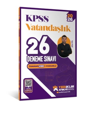 Yediiklim Yayınları 2026 KPSS Vatandaşlık Tamamı Video Çözümlü 26 Deneme Sınavı